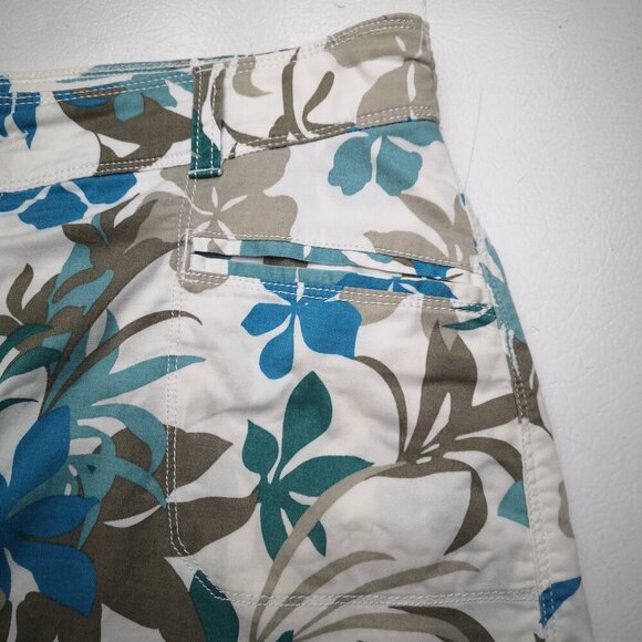 Croft & Barrow Ladies Size 12 Petite Teal Brown & Off White Stretch Skorts - Picture 5 of 10